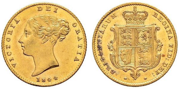 1/2 Sovereign 大不列颠及爱尔兰联合王国 (1801 - 1922) 金 维多利亚 (英国君主)