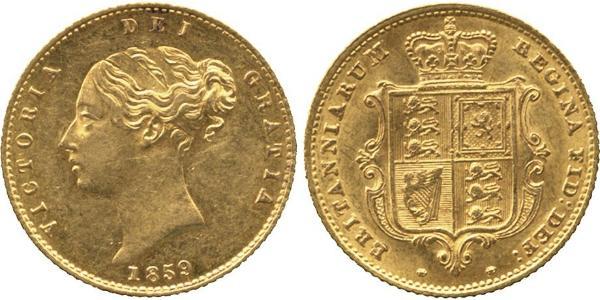 1/2 Sovereign 大不列颠及爱尔兰联合王国 (1801 - 1922) 金 维多利亚 (英国君主)