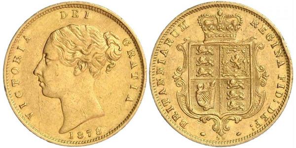 1/2 Sovereign 大不列颠及爱尔兰联合王国 (1801 - 1922) 金 维多利亚 (英国君主)