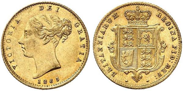 1/2 Sovereign 大不列颠及爱尔兰联合王国 (1801 - 1922) 金 维多利亚 (英国君主)
