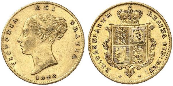 1/2 Sovereign 大不列颠及爱尔兰联合王国 (1801 - 1922) 金 维多利亚 (英国君主)