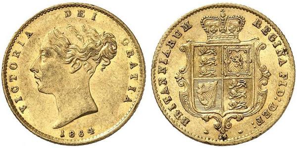 1/2 Sovereign 大不列颠及爱尔兰联合王国 (1801 - 1922) 金 维多利亚 (英国君主)
