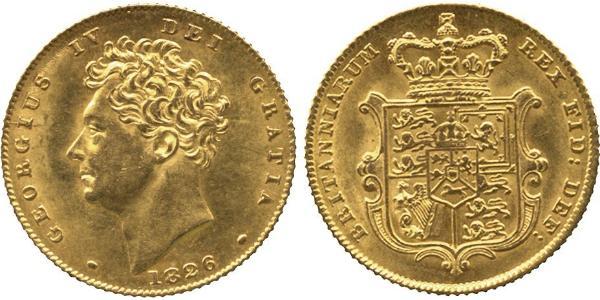 1/2 Sovereign 大不列颠及爱尔兰联合王国 (1801 - 1922) 金 喬治四世 (1762-1830)