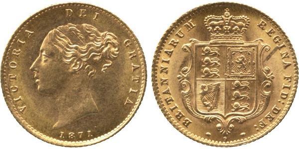 1/2 Sovereign 大不列颠及爱尔兰联合王国 (1801 - 1922) 金 维多利亚 (英国君主)