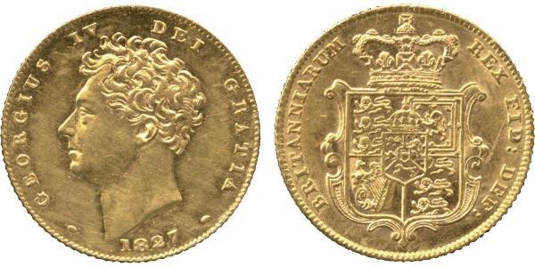 1/2 Sovereign 大不列颠及爱尔兰联合王国 (1801 - 1922) 金 喬治四世 (1762-1830)