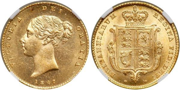 1/2 Sovereign 大不列颠及爱尔兰联合王国 (1801 - 1922) 金 维多利亚 (英国君主)
