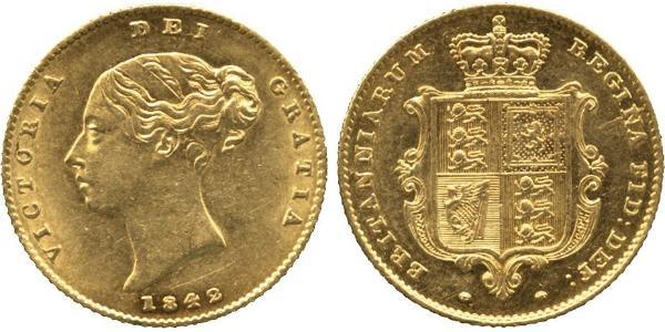 1/2 Sovereign 大不列颠及爱尔兰联合王国 (1801 - 1922) 金 维多利亚 (英国君主)