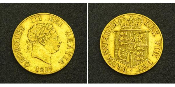 1/2 Sovereign 大不列颠及爱尔兰联合王国 (1801 - 1922) 金 喬治三世 (1738-1820)