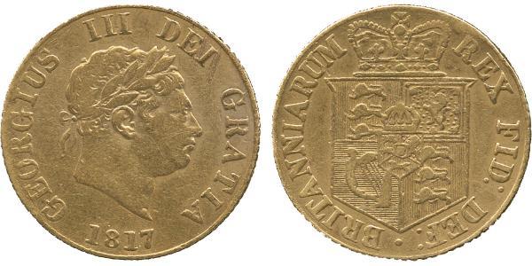 1/2 Sovereign 大不列颠及爱尔兰联合王国 (1801 - 1922) 金 喬治三世 (1738-1820)