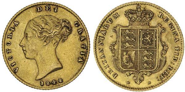 1/2 Sovereign 大不列颠及爱尔兰联合王国 (1801 - 1922) 金 维多利亚 (英国君主)