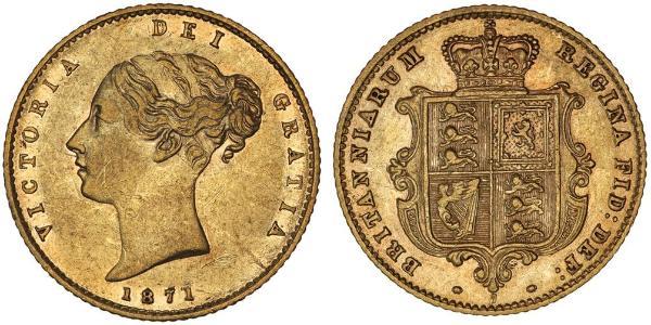 1/2 Sovereign 大不列颠及爱尔兰联合王国 (1801 - 1922) 金 维多利亚 (英国君主)