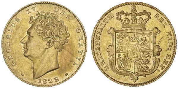 1/2 Sovereign 大不列颠及爱尔兰联合王国 (1801 - 1922) 金 喬治四世 (1762-1830)