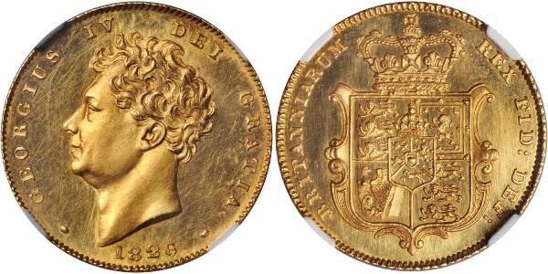 1/2 Sovereign 大不列颠及爱尔兰联合王国 (1801 - 1922) 金 喬治四世 (1762-1830)