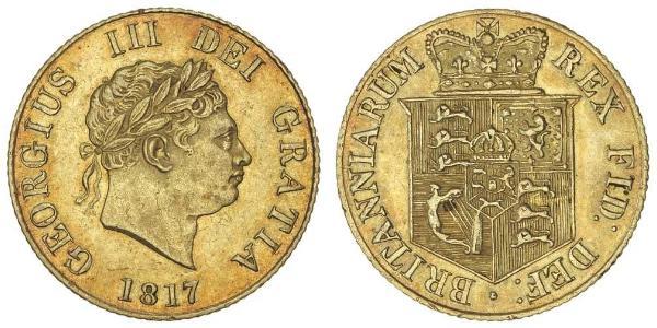 1/2 Sovereign 大不列颠及爱尔兰联合王国 (1801 - 1922) 金 喬治三世 (1738-1820)