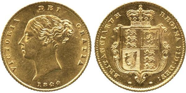 1/2 Sovereign 大不列颠及爱尔兰联合王国 (1801 - 1922) 金 维多利亚 (英国君主)