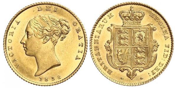 1/2 Sovereign 大不列颠及爱尔兰联合王国 (1801 - 1922) 金 维多利亚 (英国君主)