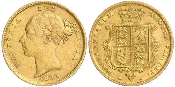 1/2 Sovereign 大不列颠及爱尔兰联合王国 (1801 - 1922) 金 维多利亚 (英国君主)