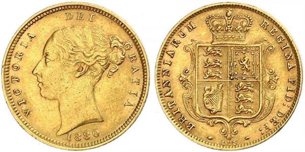 1/2 Sovereign 大不列颠及爱尔兰联合王国 (1801 - 1922) 金 维多利亚 (英国君主)