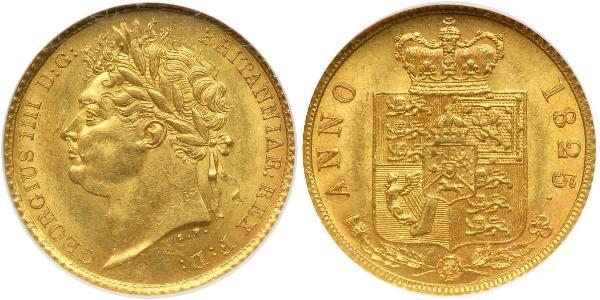 1/2 Sovereign 大不列颠及爱尔兰联合王国 (1801 - 1922) 金 喬治四世 (1762-1830)