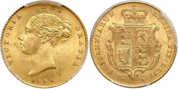 1/2 Sovereign 大不列颠及爱尔兰联合王国 (1801 - 1922) 金 维多利亚 (英国君主)