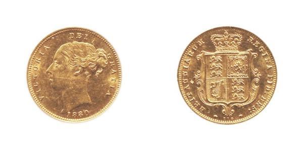 1/2 Sovereign 大不列颠及爱尔兰联合王国 (1801 - 1922) 金 维多利亚 (英国君主)