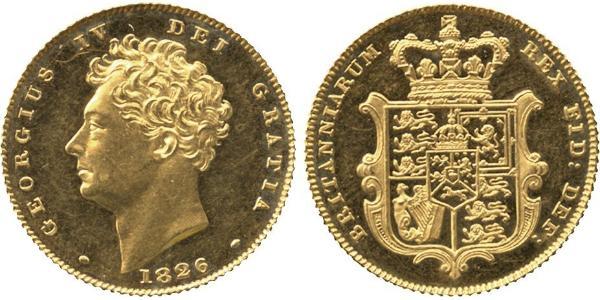 1/2 Sovereign 大不列颠及爱尔兰联合王国 (1801 - 1922) 金 喬治四世 (1762-1830)