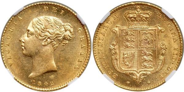 1/2 Sovereign 大不列颠及爱尔兰联合王国 (1801 - 1922) 金 维多利亚 (英国君主)