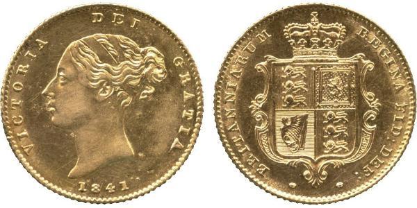 1/2 Sovereign 大不列颠及爱尔兰联合王国 (1801 - 1922) 金 维多利亚 (英国君主)