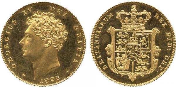 1/2 Sovereign 大不列颠及爱尔兰联合王国 (1801 - 1922) 金 喬治四世 (1762-1830)