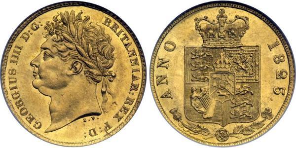 1/2 Sovereign 大不列颠及爱尔兰联合王国 (1801 - 1922) 金 喬治四世 (1762-1830)