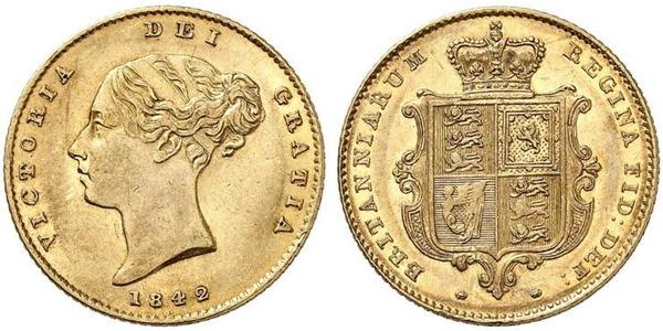 1/2 Sovereign 大不列颠及爱尔兰联合王国 (1801 - 1922) 金 维多利亚 (英国君主)