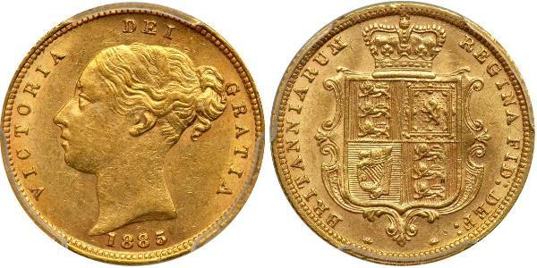 1/2 Sovereign 大不列颠及爱尔兰联合王国 (1801 - 1922) 金 维多利亚 (英国君主)