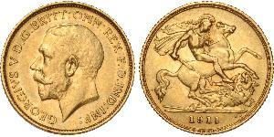 1/2 Sovereign 澳大利亚 金 乔治五世  (1865-1936)