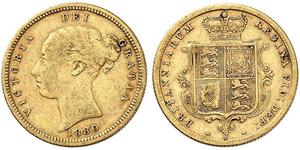 1/2 Sovereign 澳大利亚 金 维多利亚 (英国君主)