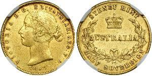 1/2 Sovereign 澳大利亚 金 维多利亚 (英国君主)