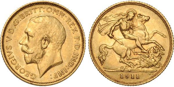 1/2 Sovereign 澳大利亚 金 乔治五世  (1865-1936)