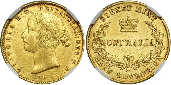 1/2 Sovereign 澳大利亚 金 维多利亚 (英国君主)