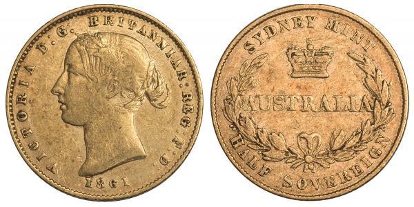 1/2 Sovereign 澳大利亚 金 维多利亚 (英国君主)
