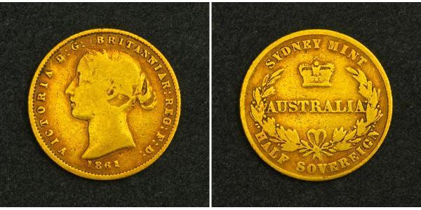 1/2 Sovereign 澳大利亚 金 维多利亚 (英国君主)