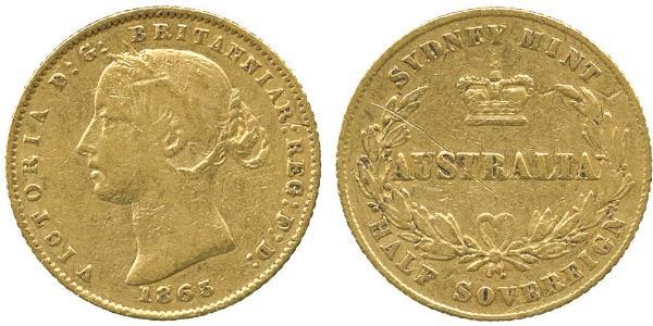 1/2 Sovereign 澳大利亚 金 维多利亚 (英国君主)