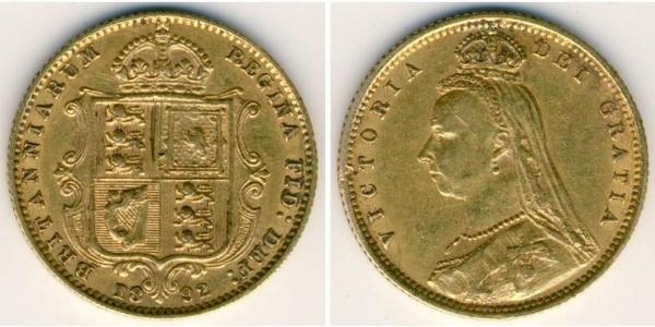 1/2 Sovereign 英国 金 维多利亚 (英国君主)