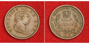 1/2 Stiver Reino Unido de Gran Bretaña e Irlanda (1801-1922) Cobre Jorge III (1738-1820)