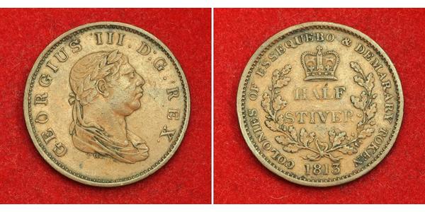 1/2 Stiver Reino Unido de Gran Bretaña e Irlanda (1801-1922) Cobre Jorge III (1738-1820)