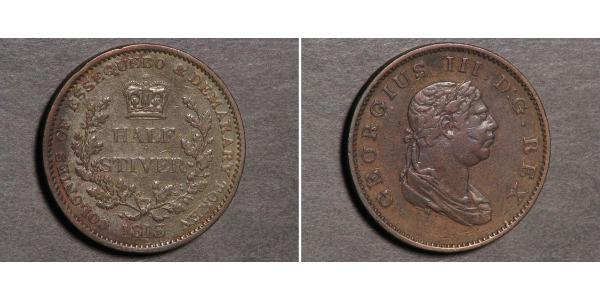 1/2 Stiver Reino Unido de Gran Bretaña e Irlanda (1801-1922) Cobre Jorge III (1738-1820)