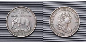 1/2 Stiver Sri Lanka / Vereinigtes Königreich von Großbritannien und Irland (1801-1922) Kupfer Georg III (1738-1820)