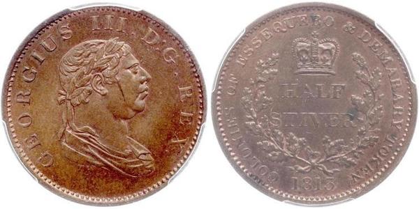 1/2 Stiver Vereinigtes Königreich von Großbritannien und Irland (1801-1922) Kupfer Georg III (1738-1820)