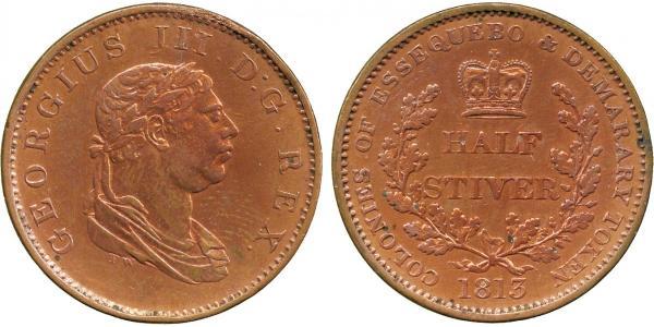 1/2 Stiver Regno Unito di Gran Bretagna e Irlanda (1801-1922) Rame Giorgio III (1738-1820)