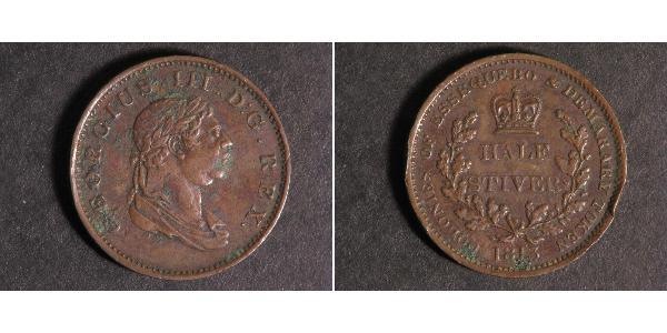 1/2 Stiver 大不列颠及爱尔兰联合王国 (1801 - 1922) 銅 喬治三世 (1738-1820)