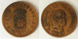 1/2 Tanga Portugiesisch-Indien (1510-1961) Kupfer  Karl I. von Portugal (1863-1908)