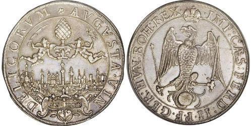 1/2 Thaler Augsbourg (1276 - 1803) Argent Ferdinand II du Saint-Empire(1578 -1637)